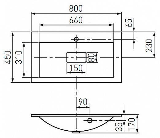 Тумба с раковиной Акватон Диор 80 1A1678K2DR010-1, белый