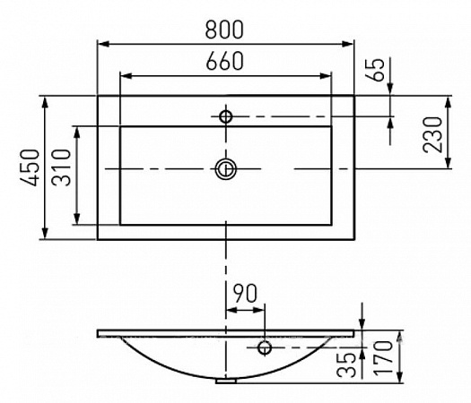 Тумба с раковиной Акватон Римини 80 New 1A2267K1RN010-1, белый