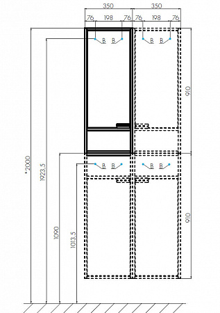 Шкаф-пенал 35 см Акватон Флай 1A237903FAX1R